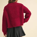 Round Neck Button Front Cardigan
