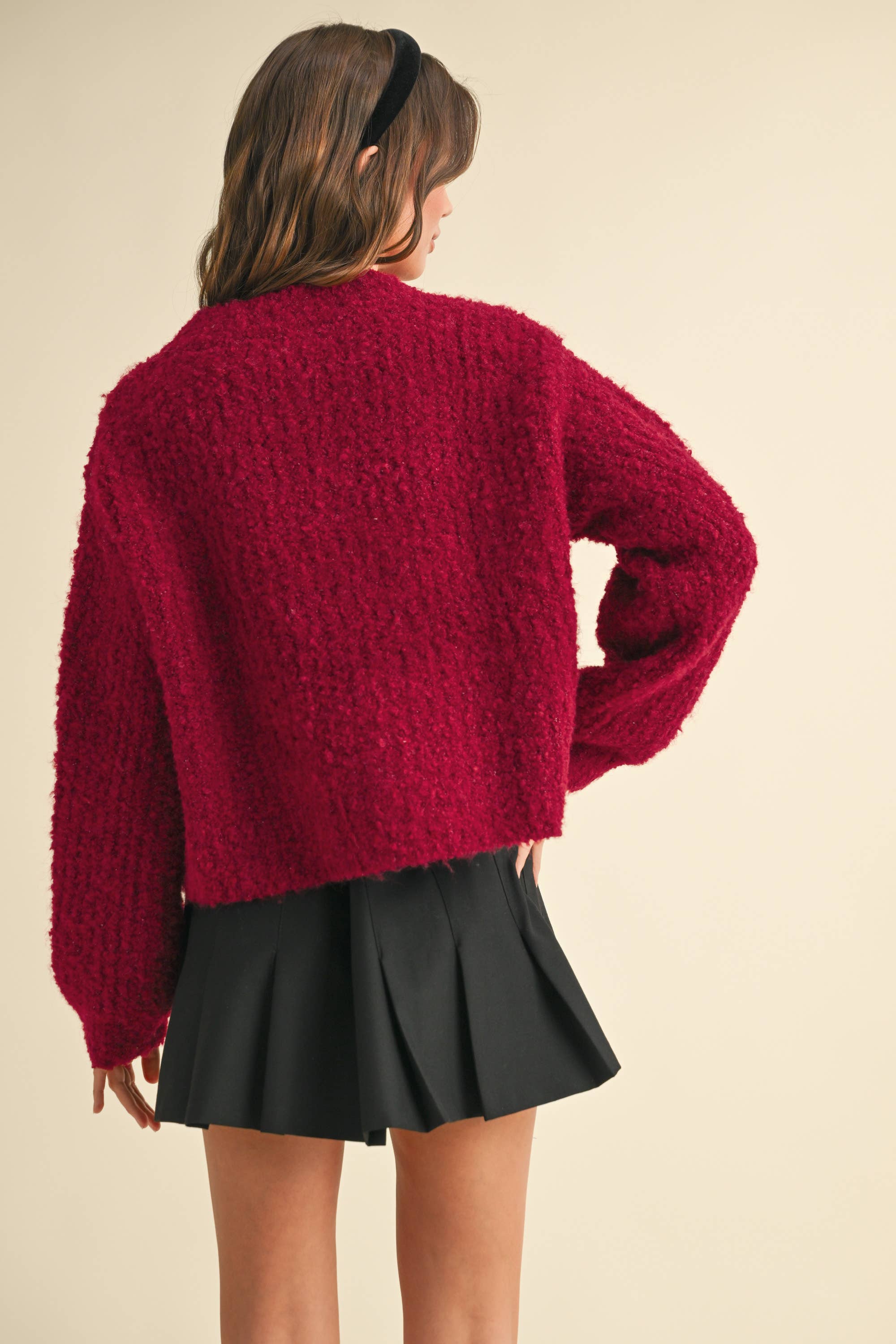 Round Neck Button Front Cardigan