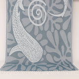 Turkish Cotton Towel with Whale Motif – Spa, Bath or Travel