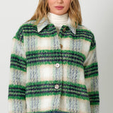 60367 Plaid Printed Jacket