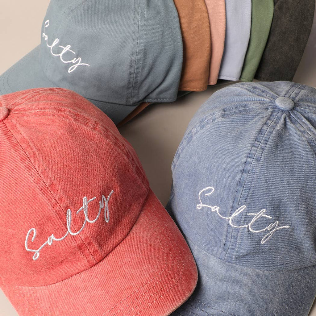 'Salty' Embroidered Baseball Cap