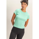 Basic Ribbed Short Sleeve Top