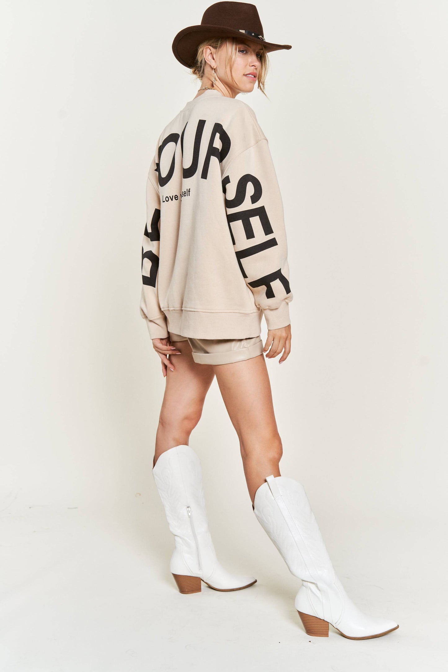 "Be Yourself" Oversized Sweatshirt