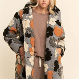 Chunky Embroidered Flower Coat