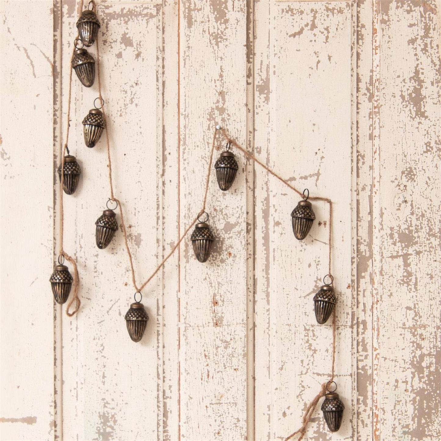 Antiqued Glass Acorns Garland