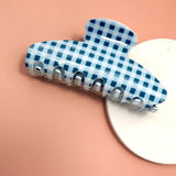 JUMBO STRIPE PLAID OVAL HAIR CLAW CLIPS | 40H1020