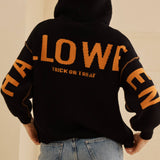 Hooded Halloween Sweater with Jaco O Embroidery