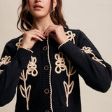 Embroidered Floral Knit Cardigan