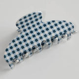 JUMBO STRIPE PLAID OVAL HAIR CLAW CLIPS | 40H1020
