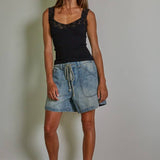 S1217N | Knit Seamless Ribbed Tank Top with Lace Trim