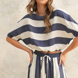 T4525ST   WIDE STRIPE BOAT NECK TOP