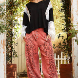 Floral Embroidered Twill Pants