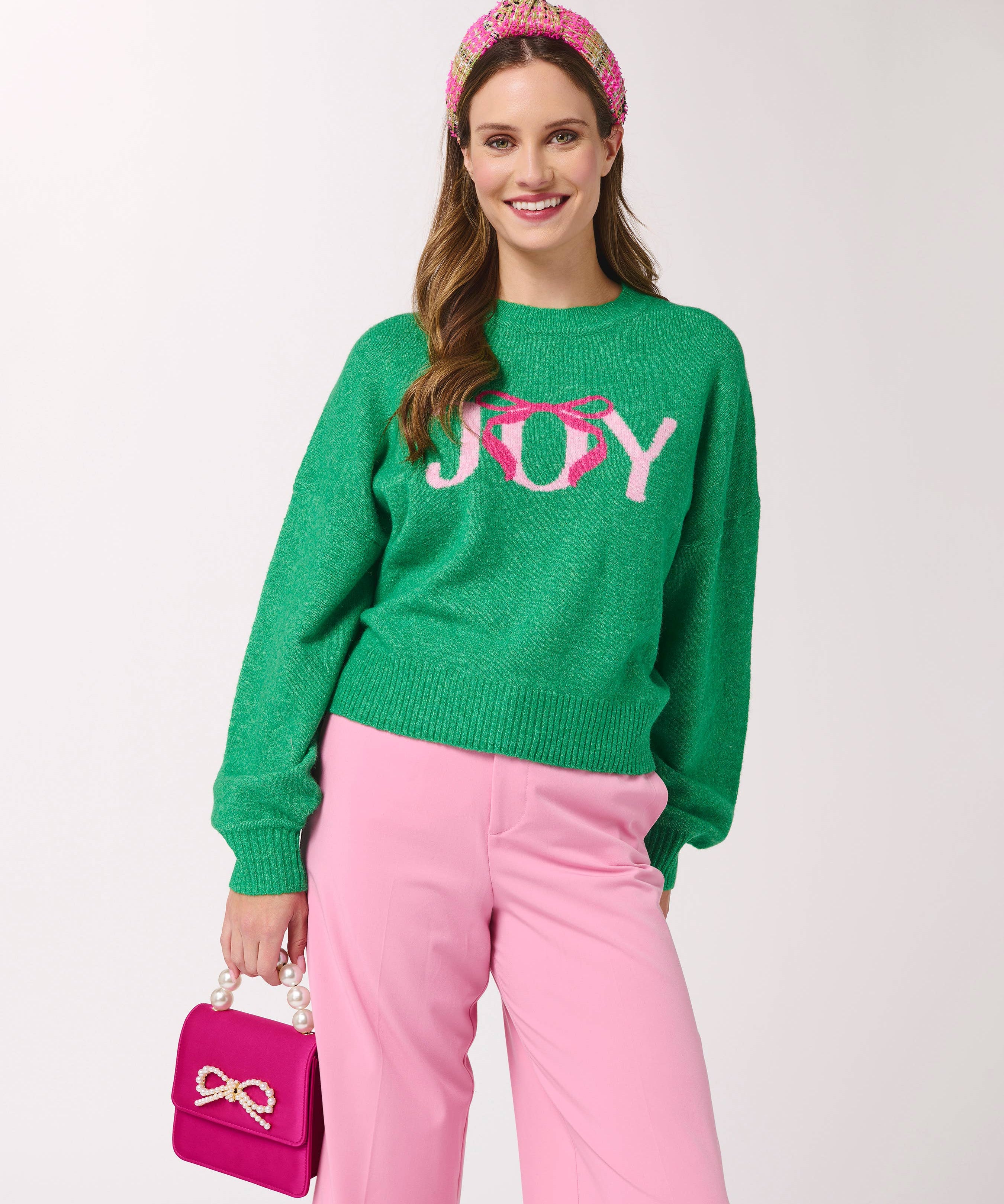 ASST/6 "JOY" SWEATERS,GREEN