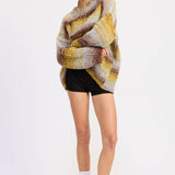 OVERSIZED KNIT STRIPED SWEATER
