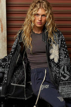 Paisley Pattern Patch Detail Jacket