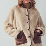 Plush Faux Shearling Jacket – Boxy Relaxed Fit