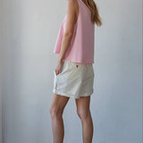 L8751 | Knit Cotton Scoop Neck Sleeveless Tank Top