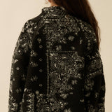 Floral Sherpa Fleece Half-Zip Pullover Jacket