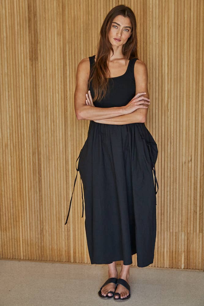 Woven Poplin Midi Dress