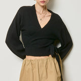 Wrap Tie Knit Sweater