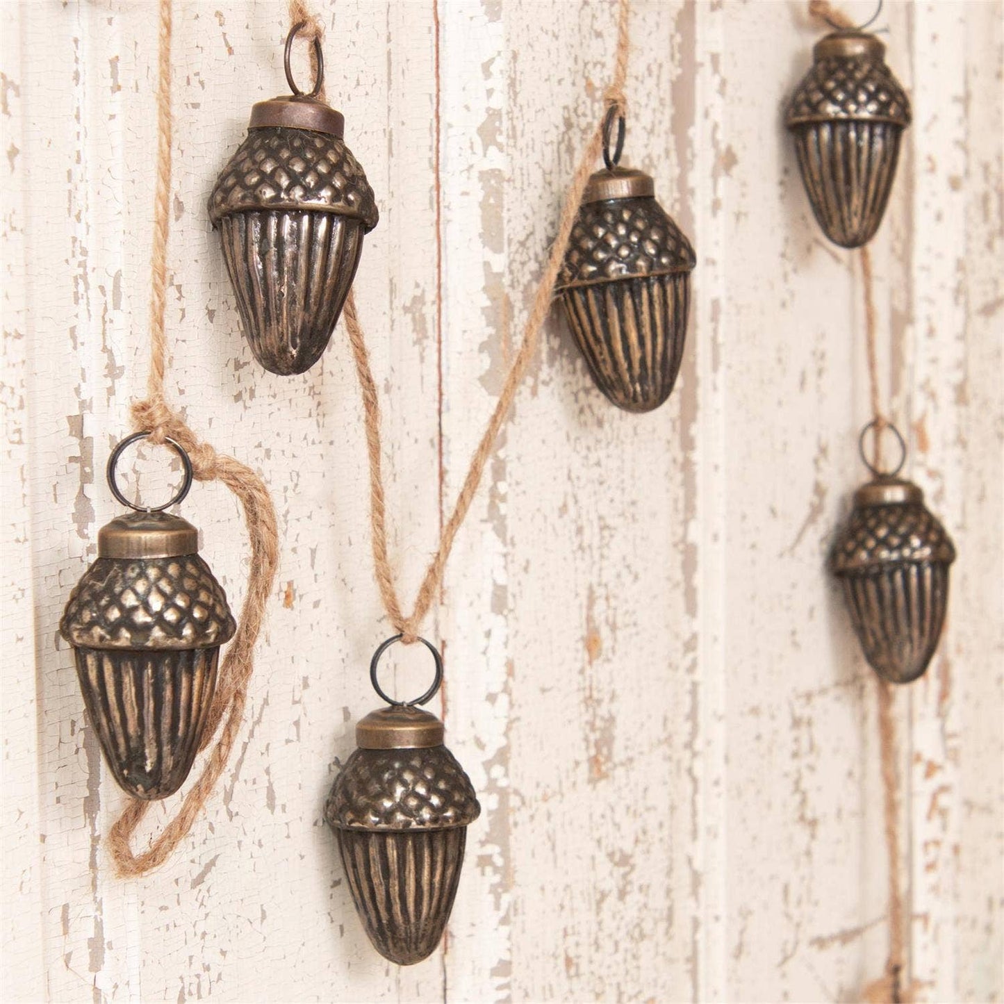 Antiqued Glass Acorns Garland