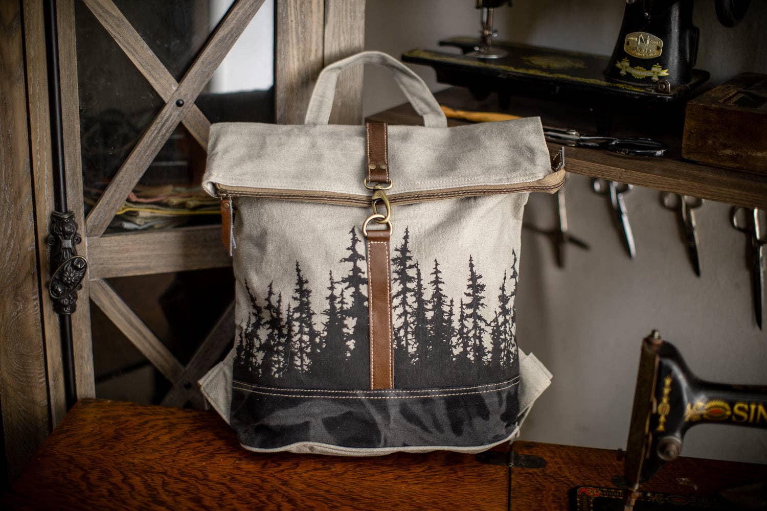 Black Spruce Forest Recycled Canvas Backpack