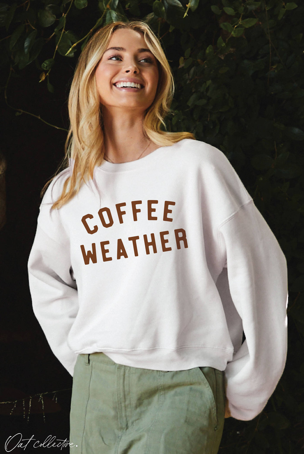 "COFFEE WEATHER" Cropped Sweatshirt