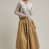 Leopard Print Knit Cardigan with Gold Buttons