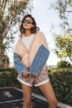 Ivory Contrast Knit Cardigan