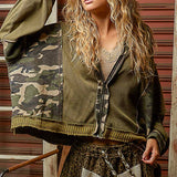 Floral Panel Knit Hoodie