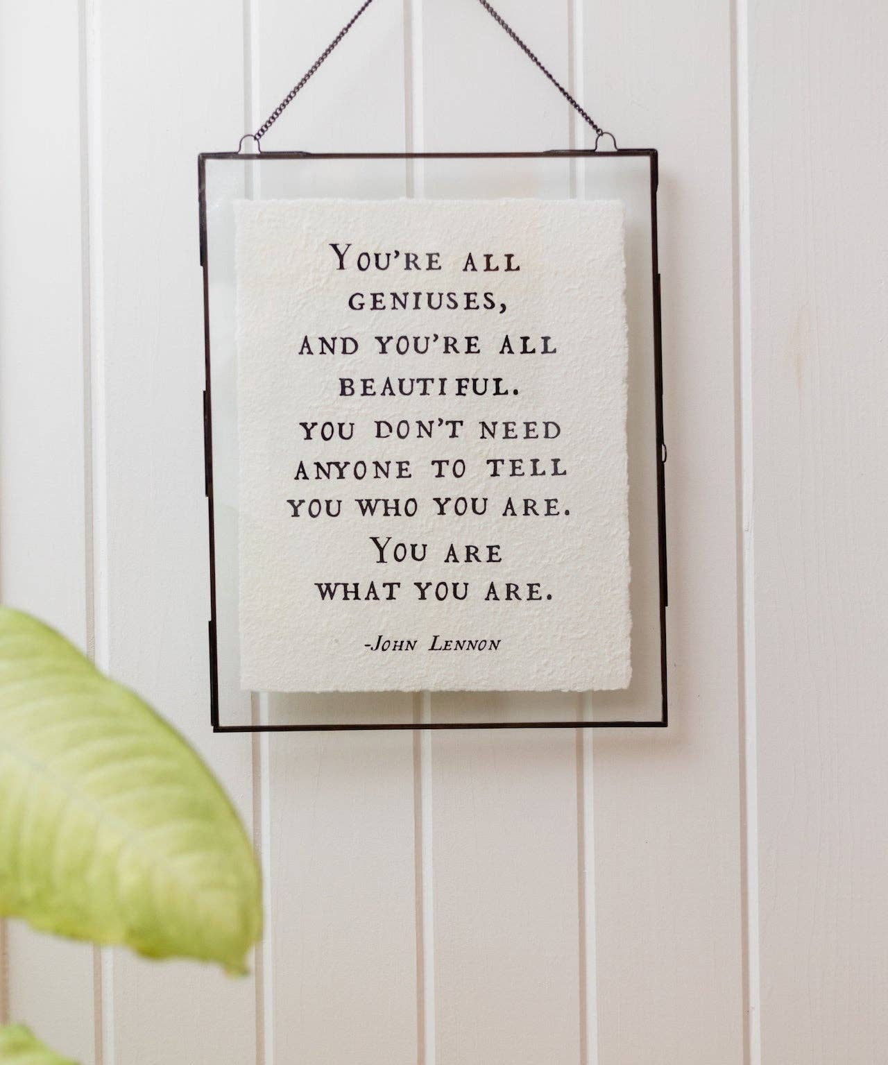 ***You're All Geniuses (John Lennon) Handmade Paper Print - 12"x16"