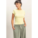 Basic Ribbed Short Sleeve Top