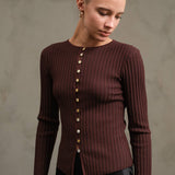 Slim Fit Knit Button Top - RTK1029