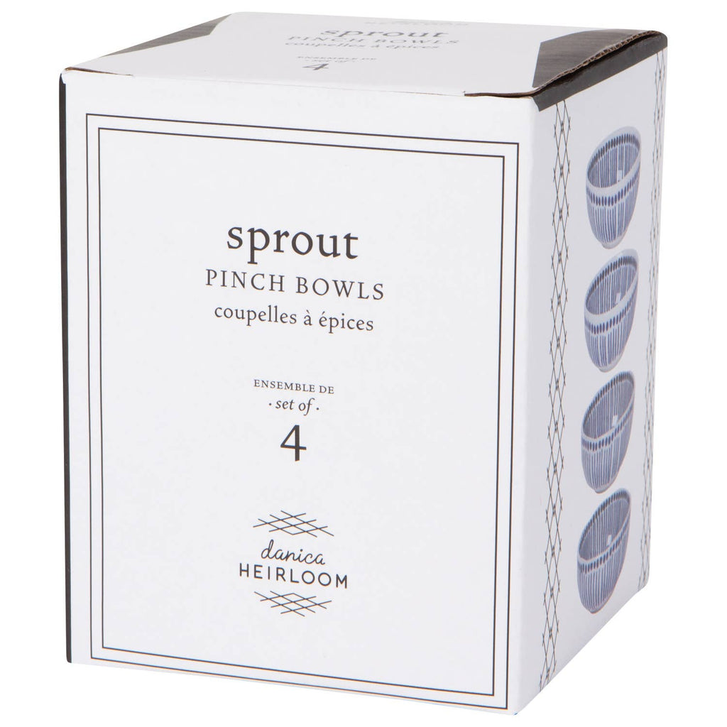 Sprout Stamped Pinch Bowls - Set of 4