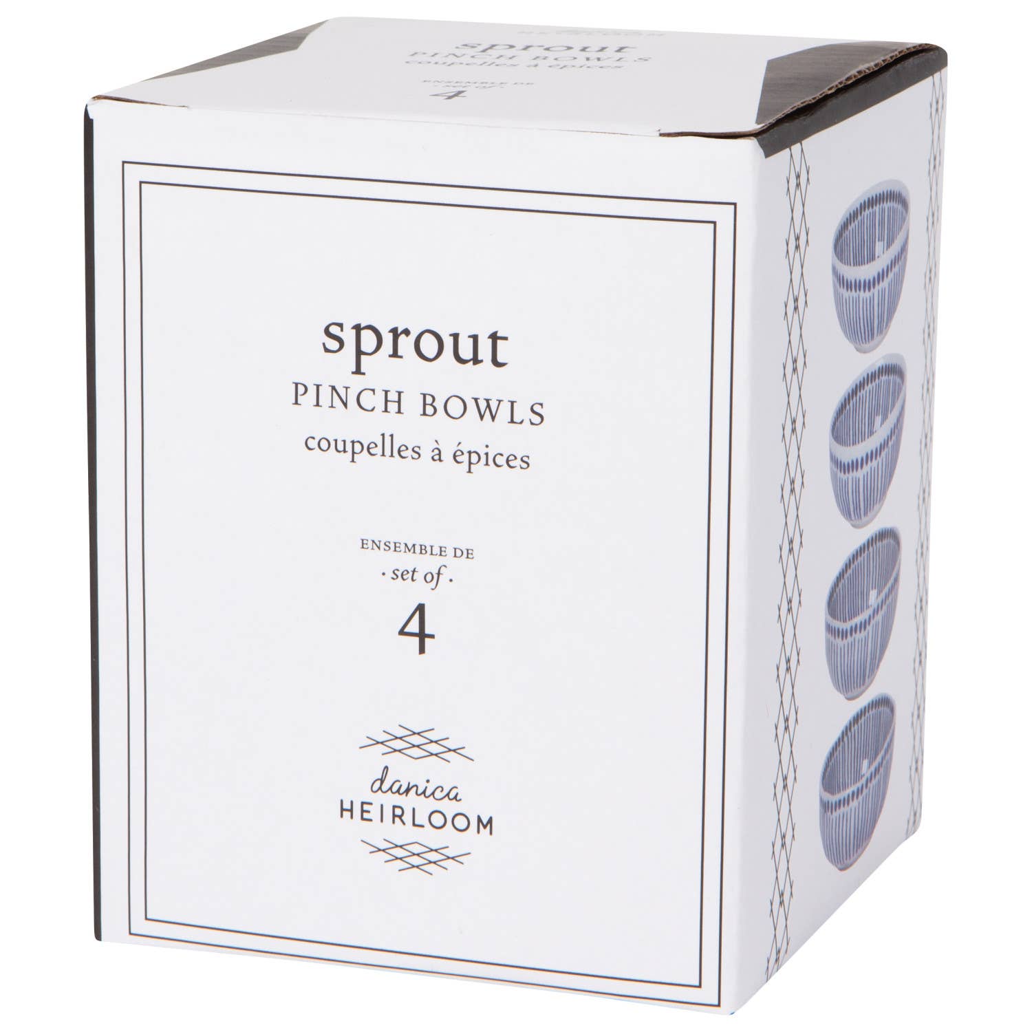 Sprout Stamped Pinch Bowls - Set of 4