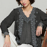 Floral Crochet Lace Detail Blouse