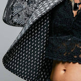Lightweight Contrast Trim Quilted Kimono Jacket
