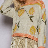 Orange Print Sweater