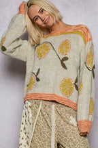 Orange Print Sweater