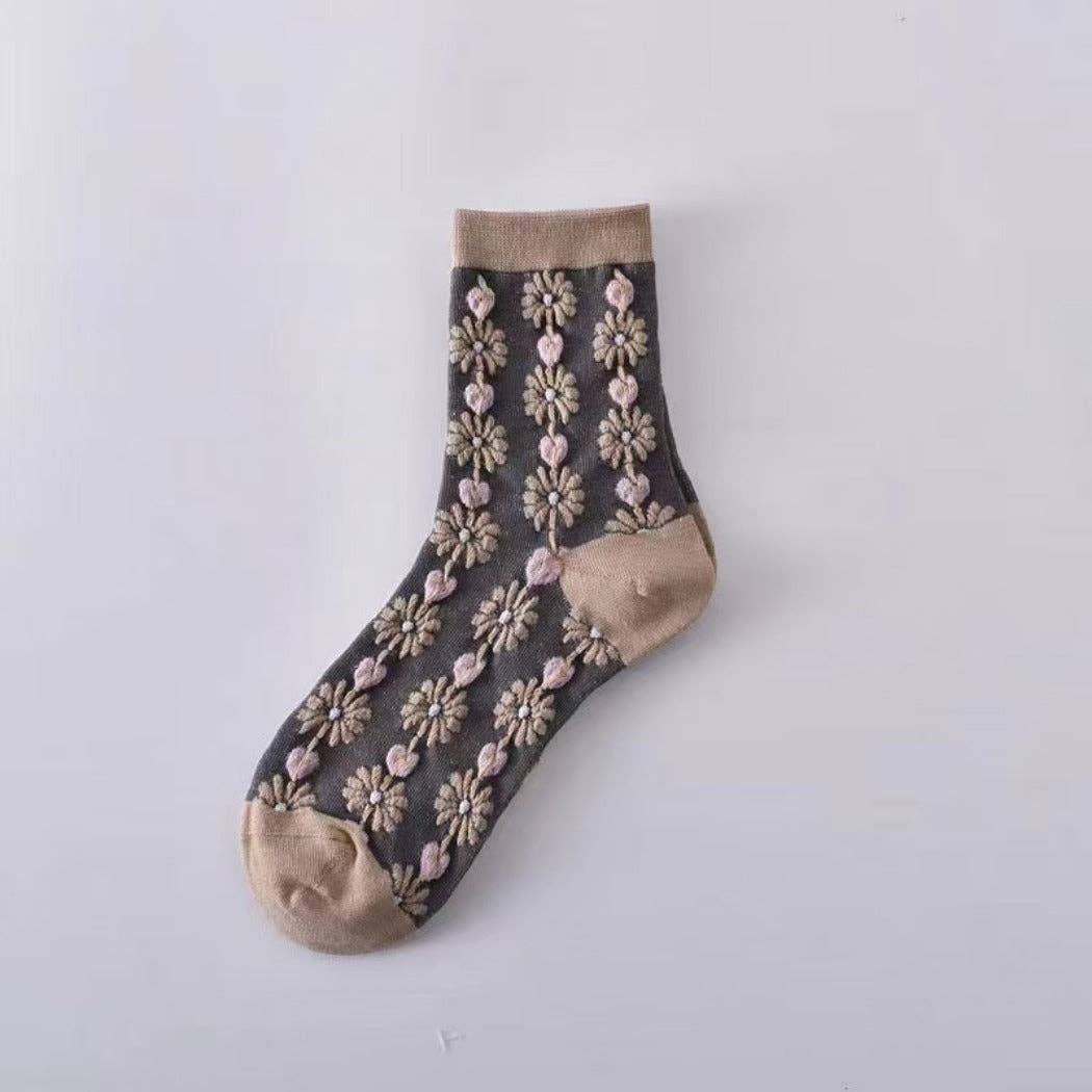 Floral Knit Socks