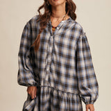 Plaid Drop-Waist Mini Dress