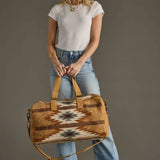 Tan, Camel & Teal Aztec Duffel