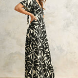 Tropical Leaf Printed Dress