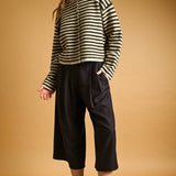 J7562   STRIPED BUTTON FRONT SWEATER CARDIGAN