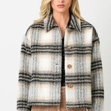 60367 Plaid Printed Jacket