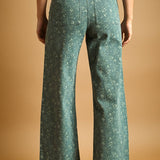 P4663ST   FLORAL PRINT STRETCHED PANTS