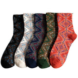 Retro Mid-calf Patterned Socks