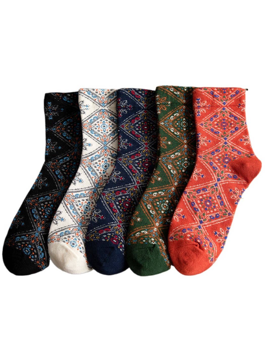 Retro Mid-calf Patterned Socks