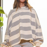 Thick Striped Fleece Hoodie