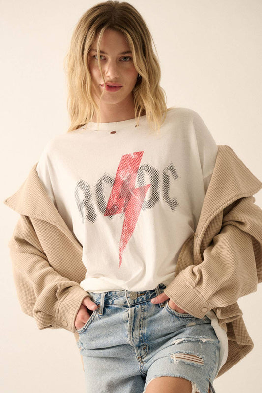 AC/DC Garment-Wash Graphic Tee